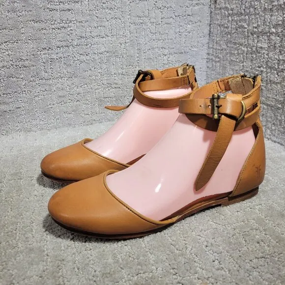 Frye Carson Women's Size 6.5B US Brown Leather Knotted Ballet Shoes
