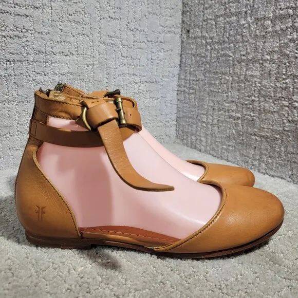 Frye Carson Women's Size 6.5B US Brown Leather Knotted Ballet Shoes