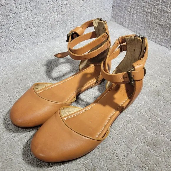 Frye Carson Women's Size 6.5B US Brown Leather Knotted Ballet Shoes