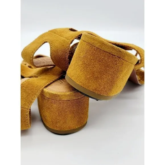 Frye Chrissy Side Ghillie Cognac Women's Dress Sandals Size 9.5