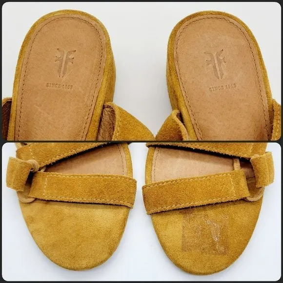 Frye Chrissy Side Ghillie Cognac Women's Dress Sandals Size 9.5