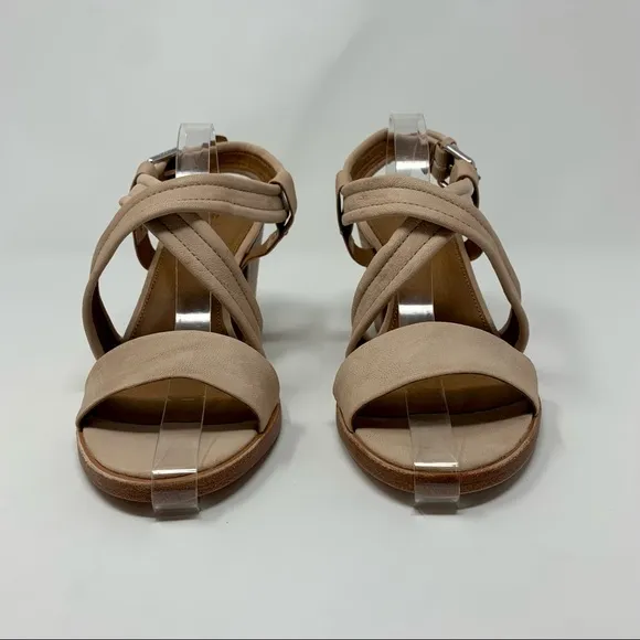 Frye Dani Criss Cross Strap Cream Heels Shoes Women Size 11 M
