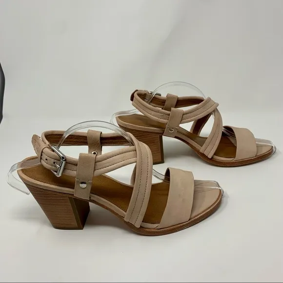 Frye Dani Criss Cross Strap Cream Heels Shoes Women Size 11 M