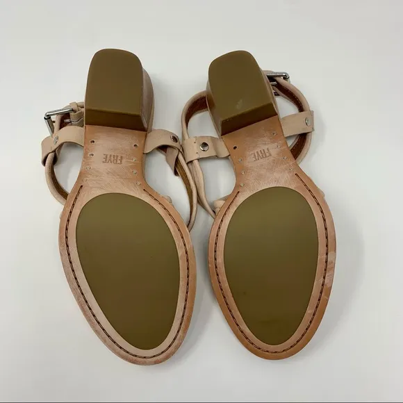 Frye Dani Criss Cross Strap Cream Heels Shoes Women Size 11 M