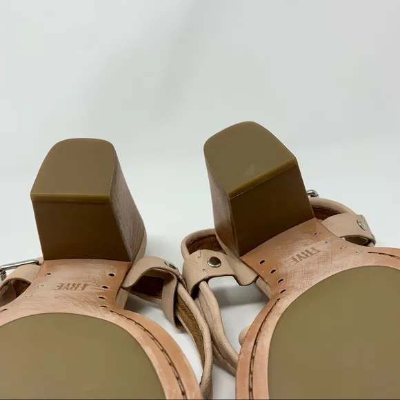 Frye Dani Criss Cross Strap Cream Heels Shoes Women Size 11 M