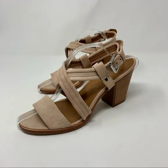 Frye Dani Criss Cross Strap Cream Heels Shoes Women Size 11 M