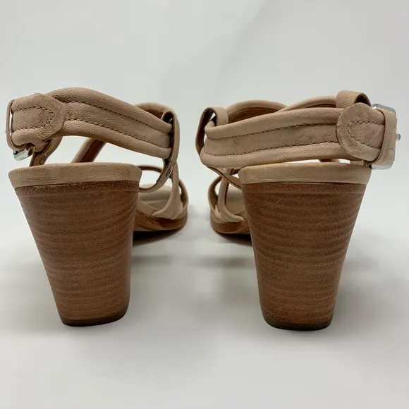 Frye Dani Criss Cross Strap Cream Heels Shoes Women Size 11 M