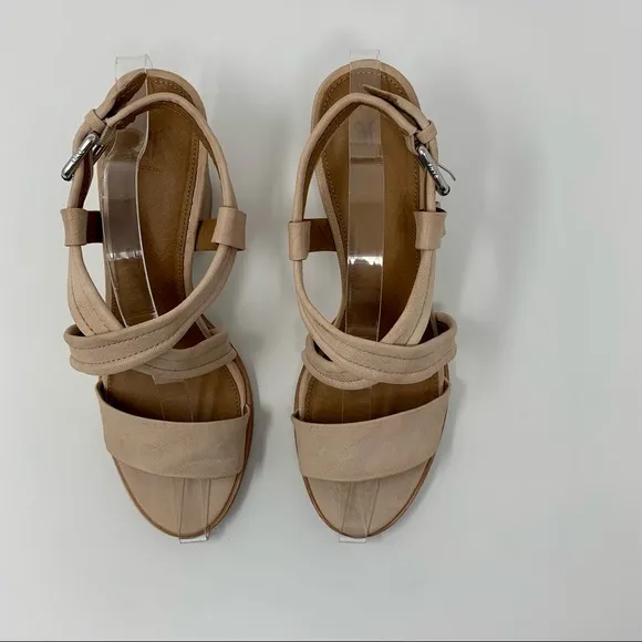 Frye Dani Criss Cross Strap Cream Heels Shoes Women Size 11 M