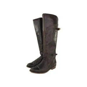 Frye Dorado Tall Leather Knee High Riding Boot Brown 8 B Western Buckle Boots