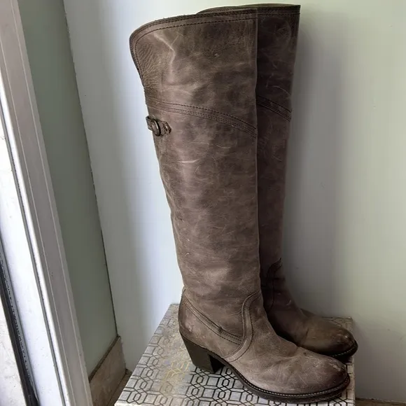 Frye Jane Tall Cuff Knee High Heeled Boots Boots Women's size 7