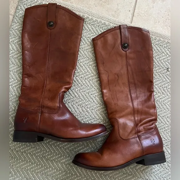 Frye Melissa Button Knee High Boots Size 6B Vintage