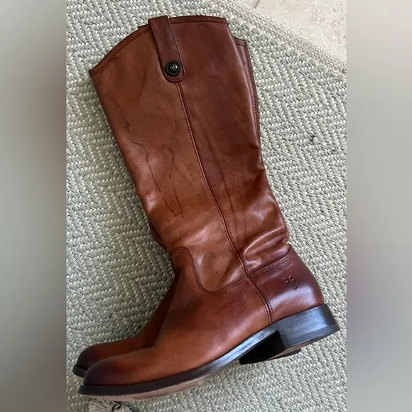 Frye Melissa Button Knee High Boots Size 6B Vintage
