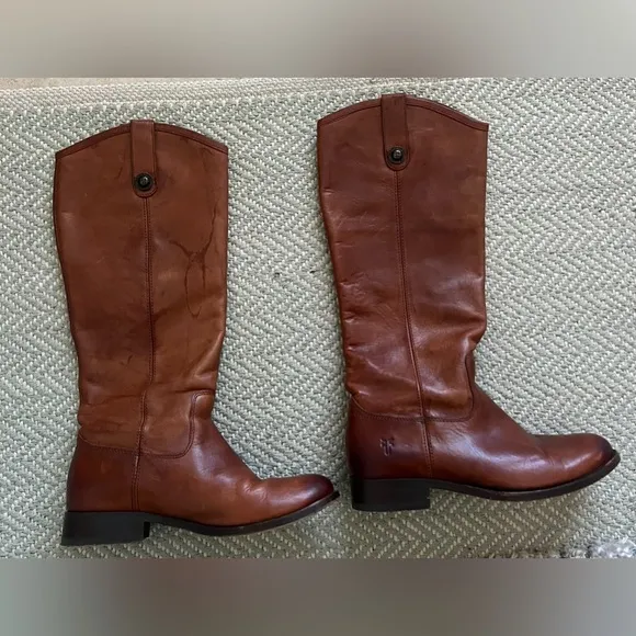 Frye Melissa Button Knee High Boots Size 6B Vintage