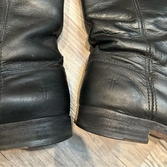 FRYE Melissa Leather Button Tall Knee High Riding Boots Women’s Size 6.5B Black