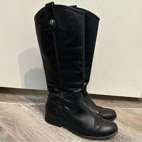 FRYE Melissa Leather Button Tall Knee High Riding Boots Women’s Size 6.5B Black