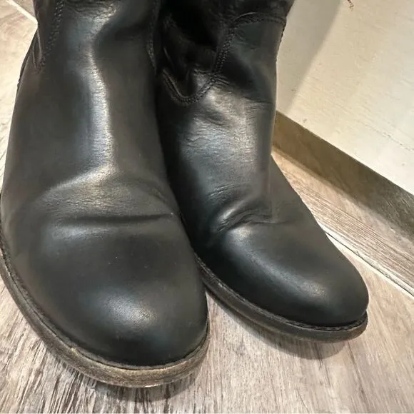 FRYE Melissa Leather Button Tall Knee High Riding Boots Women’s Size 6.5B Black