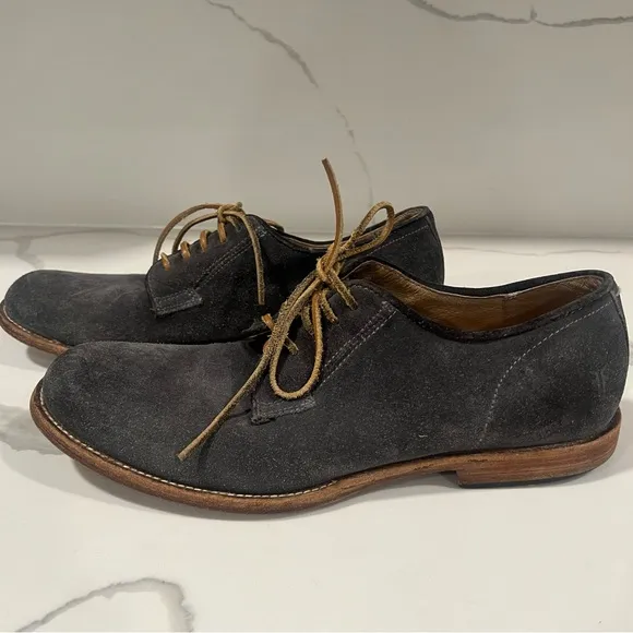 Frye Men's Gray Suede oxford Lace-Up Shoes size 10 D casual dress shoes