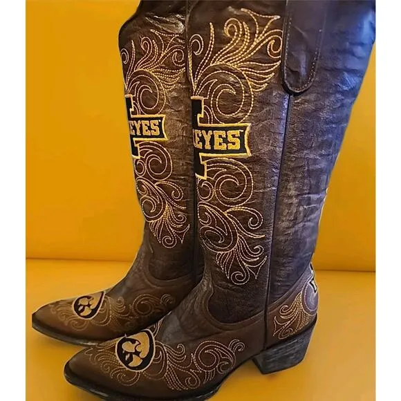 Gameday Women's Western Boot Iowa Hawkeyes Sz 5.5 B NEW NWT NCAA Excellent