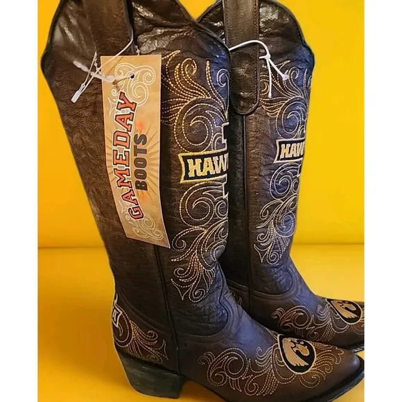 Gameday Women's Western Boot Iowa Hawkeyes Sz 5.5 B NEW NWT NCAA Excellent
