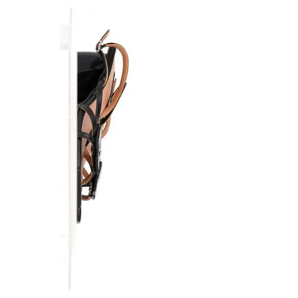 Ganni Embellished Sandals in Black Faux Leather