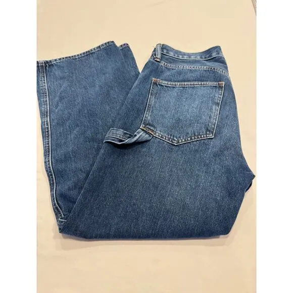 GAP Men's 90s Loose Carpenter Jeans 28 Dark Wash Denim Straight Relaxed Pocket