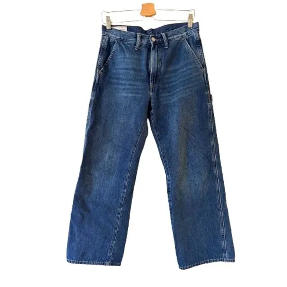 GAP Men's 90s Loose Carpenter Jeans 28 Dark Wash Denim Straight Relaxed Pocket