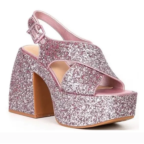 GB Friday-Nite Glitter Platform Dress Sandals