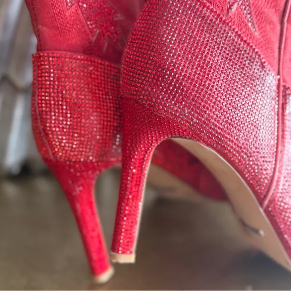 Gianni Bini Katyanna Red Western Knee-High Boots