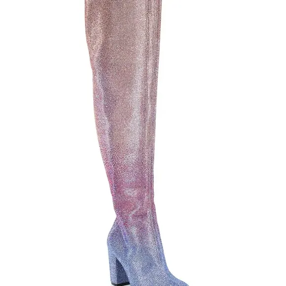 Gianni Bini pink and Blue Over the Knee Boots from the Taylor Swift eras tour