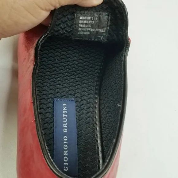 Giorgio Brutini 10M Red Slip On Men's  Loafers