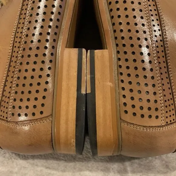 Giovanni Men's real Leather CapToe‎ Perforated Tan Dress Shoes Oxford HAND MADE