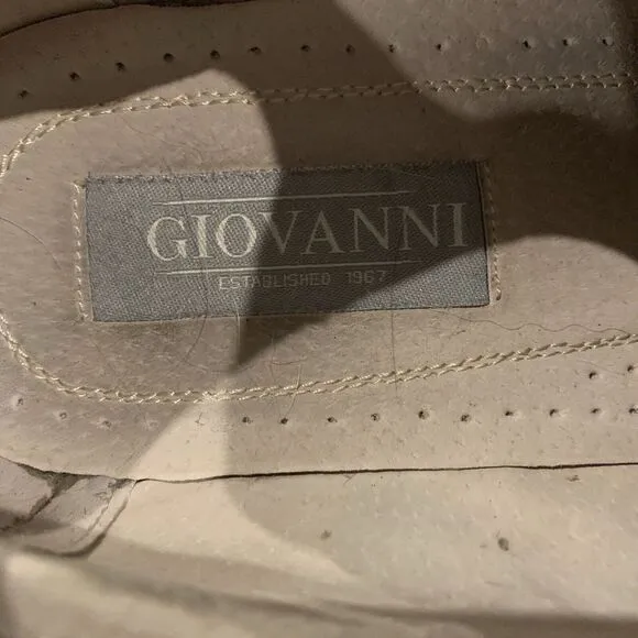 Giovanni Men's real Leather CapToe‎ Perforated Tan Dress Shoes Oxford HAND MADE