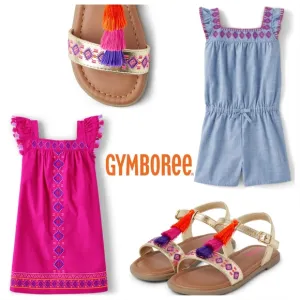 Girls Gymboree Island Spice Embroidered  Romper Dress Sandals Outfit Size 7-8