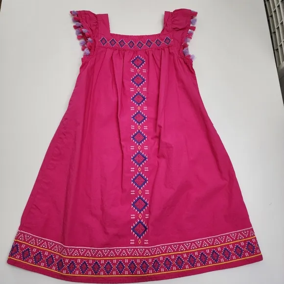 Girls Gymboree Island Spice Embroidered  Romper Dress Sandals Outfit Size 7-8