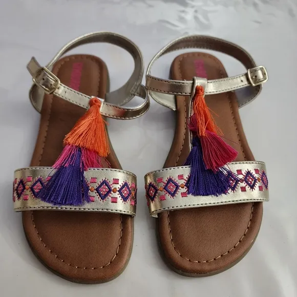 Girls Gymboree Island Spice Embroidered  Romper Dress Sandals Outfit Size 7-8