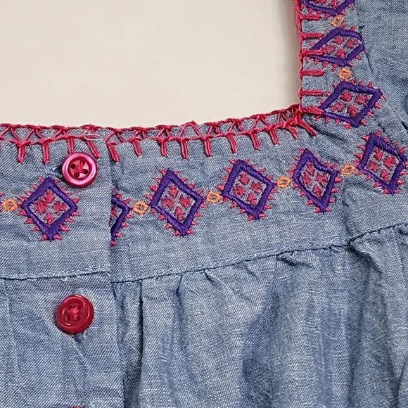 Girls Gymboree Island Spice Embroidered  Romper Dress Sandals Outfit Size 7-8