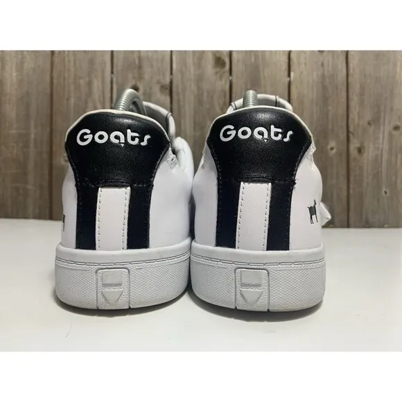 GOATS Sneakers Platform Smooth White Leather Slip On Hook Loop Mens Shoe Sz 9.5