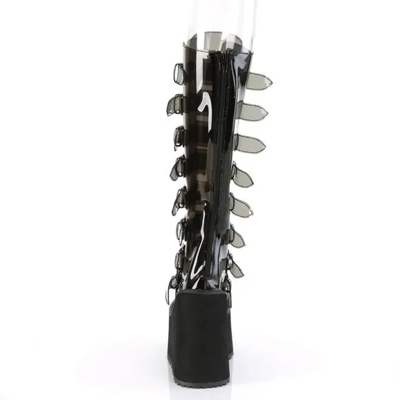 Gothic Platform Festival Transparent Knee High Boots