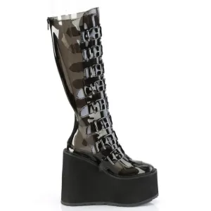 Gothic Platform Festival Transparent Knee High Boots