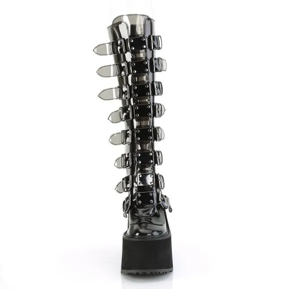 Gothic Platform Festival Transparent Knee High Boots