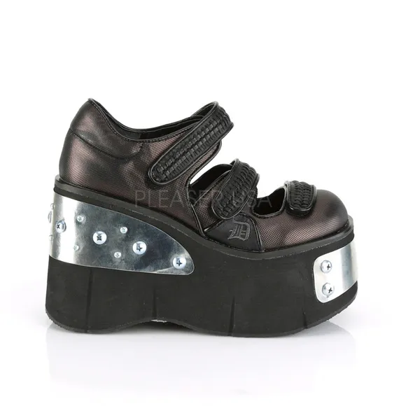 Gothic Punk Metal Plated Platform Maryjane Shoes