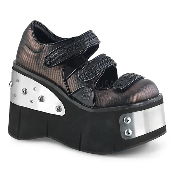 Gothic Punk Metal Plated Platform Maryjane Shoes