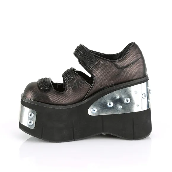 Gothic Punk Metal Plated Platform Maryjane Shoes