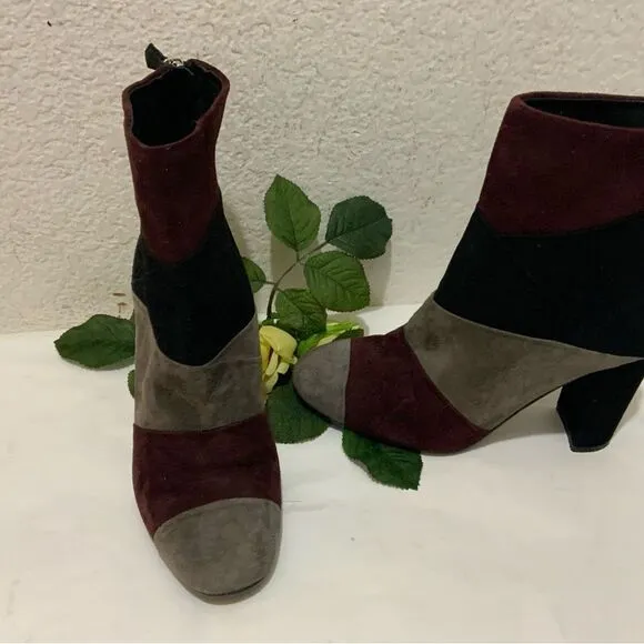 Grigiarancio Fortuna Classic Italian Suede Colorblock Fashion Ankle Boots 37