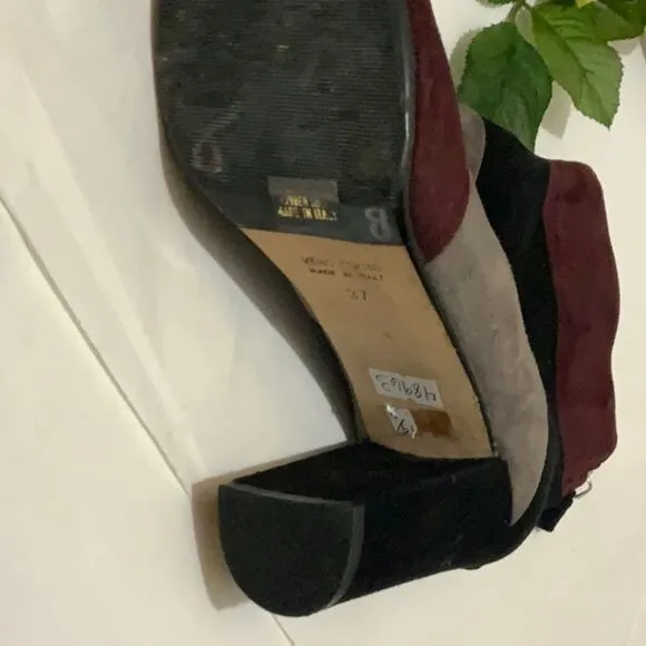 Grigiarancio Fortuna Classic Italian Suede Colorblock Fashion Ankle Boots 37