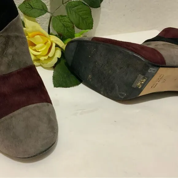 Grigiarancio Fortuna Classic Italian Suede Colorblock Fashion Ankle Boots 37