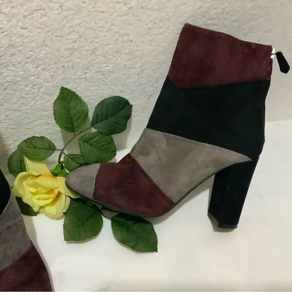 Grigiarancio Fortuna Classic Italian Suede Colorblock Fashion Ankle Boots 37