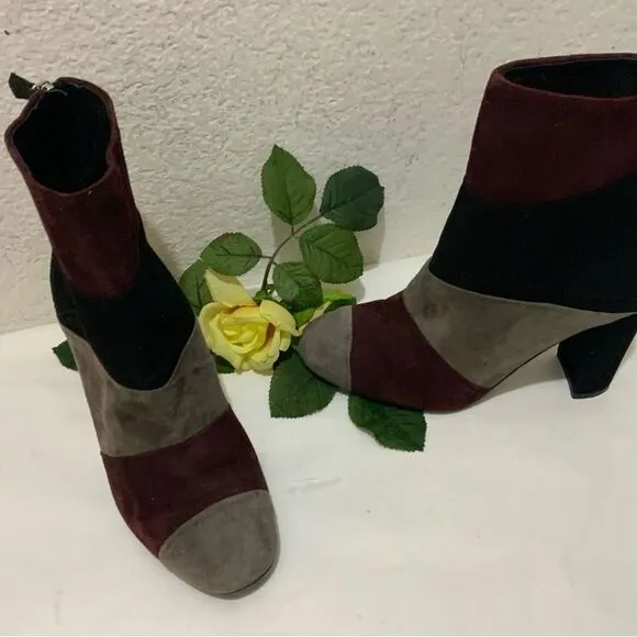 Grigiarancio Fortuna Classic Italian Suede Colorblock Fashion Ankle Boots 37