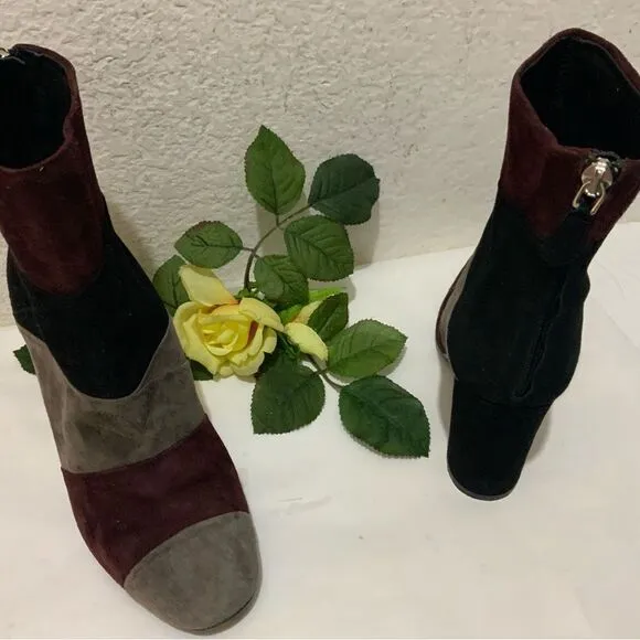 Grigiarancio Fortuna Classic Italian Suede Colorblock Fashion Ankle Boots 37