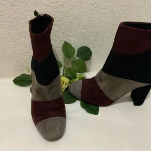 Grigiarancio Fortuna Classic Italian Suede Colorblock Fashion Ankle Boots 37